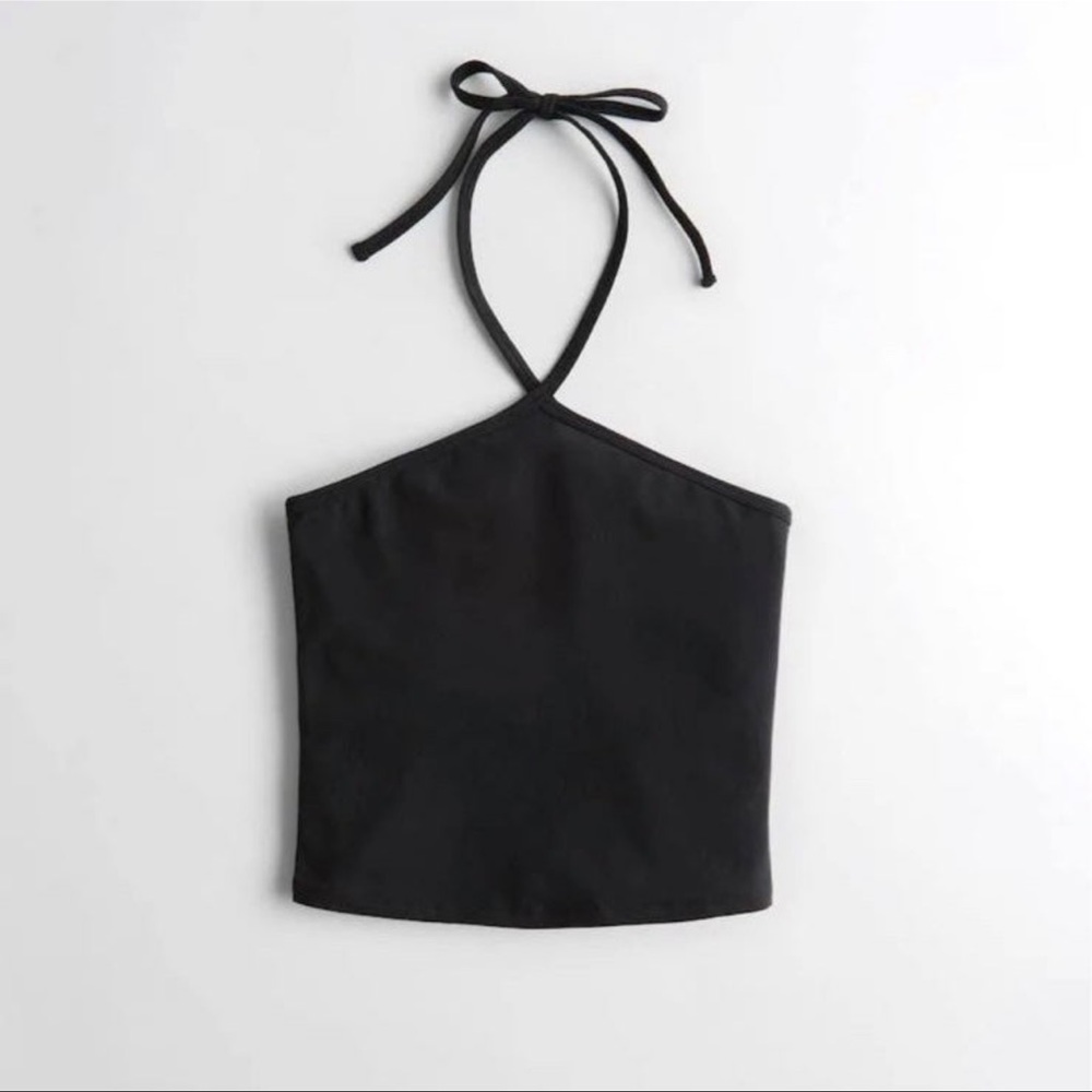 glassons angle halter top black
